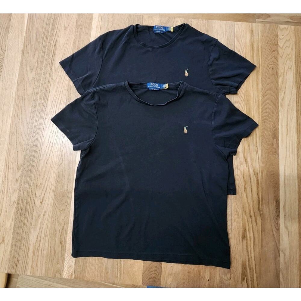 Polo Ralph Lauren Shirt Mens L Custom Slim Fit Flesh‎ Pony Logo Tee Cotton Lot 2